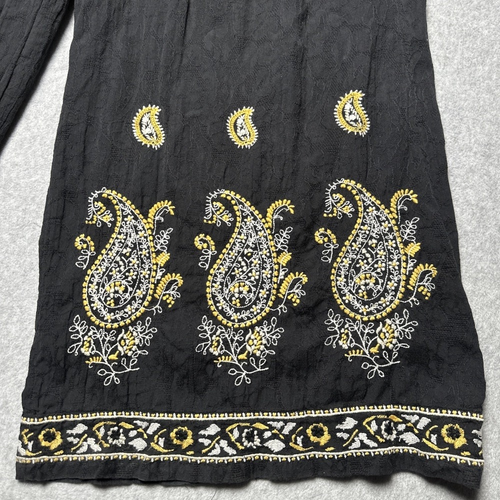 Anthropologie Maeve Smocked Wide Leg Embroidered Pants lined boho festival Small - Picture 5 of 11